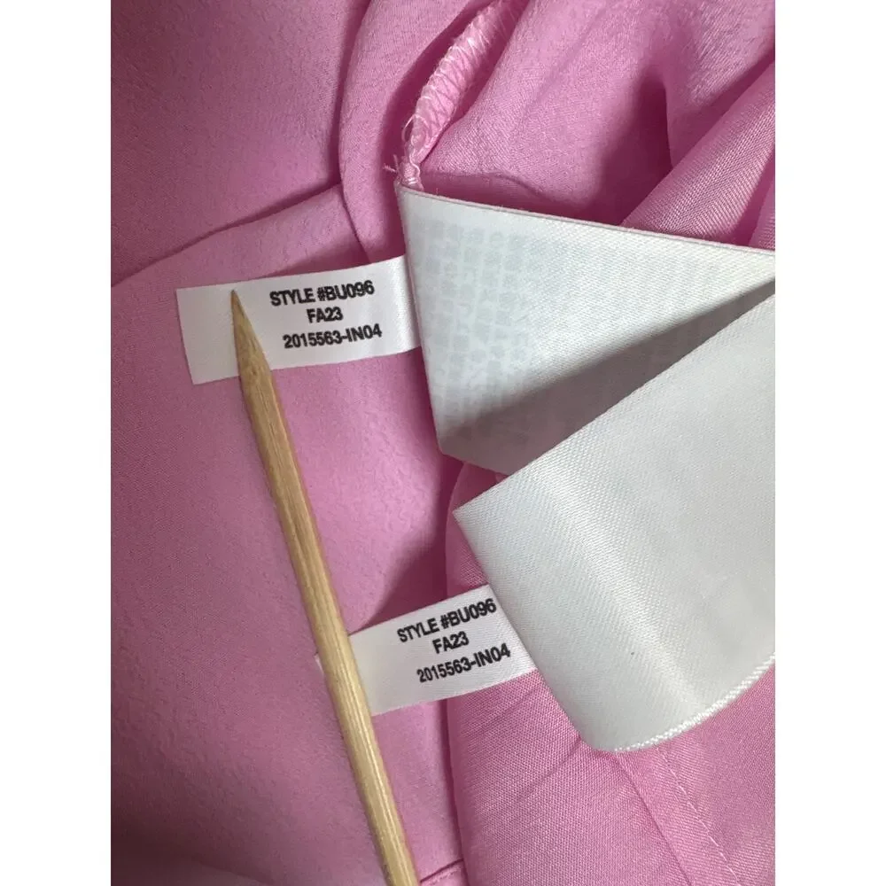 JCrew Sheer Bubble Gum Pink Collared Button Up Top Blouse Camisole 2 Piece Sz 8 - Picture 10 of 10